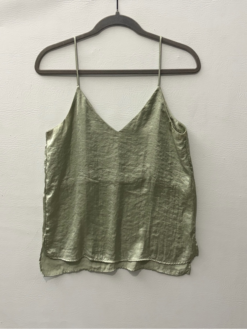 Source Unknown Olive Satin V-Neck Cami
